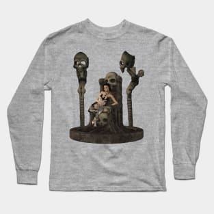 Awesome dark fairy  with skulls and candle Long Sleeve T-Shirt